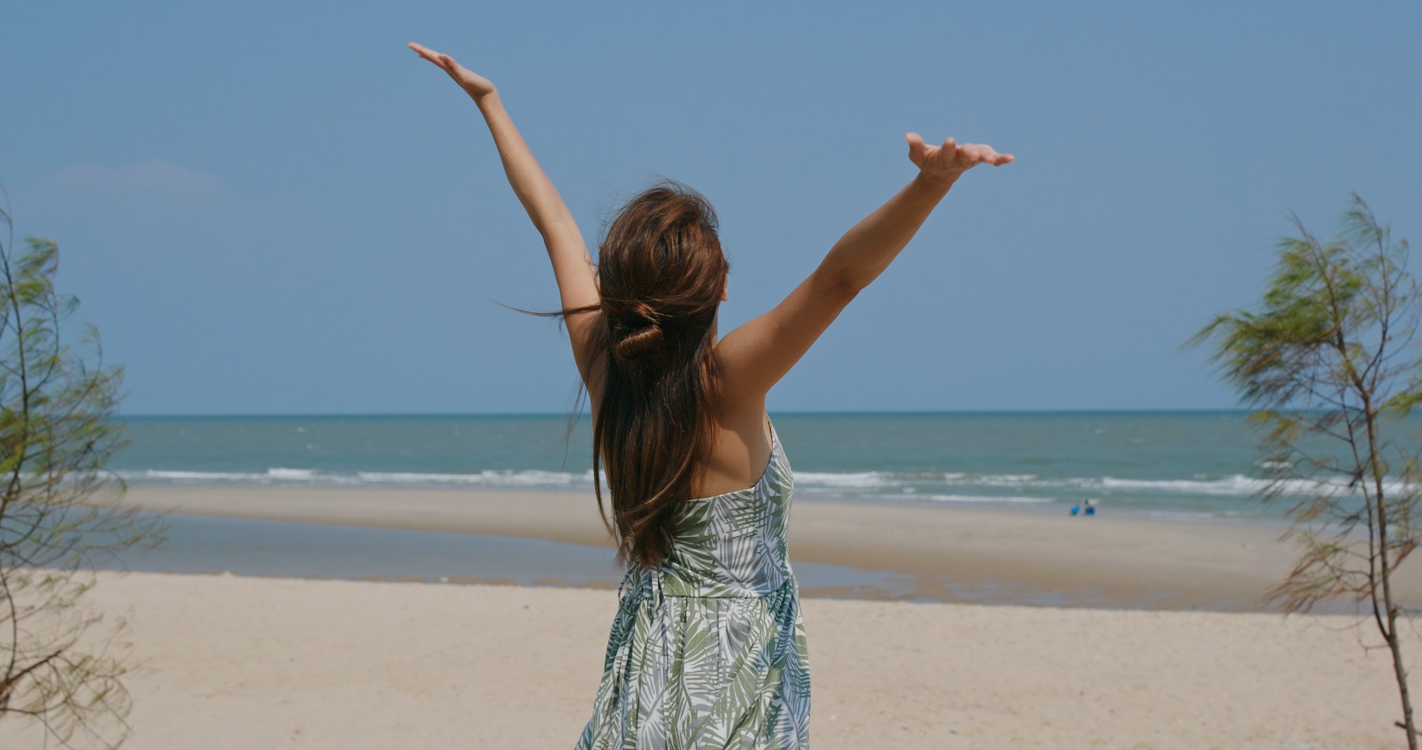 Woman look at the beach